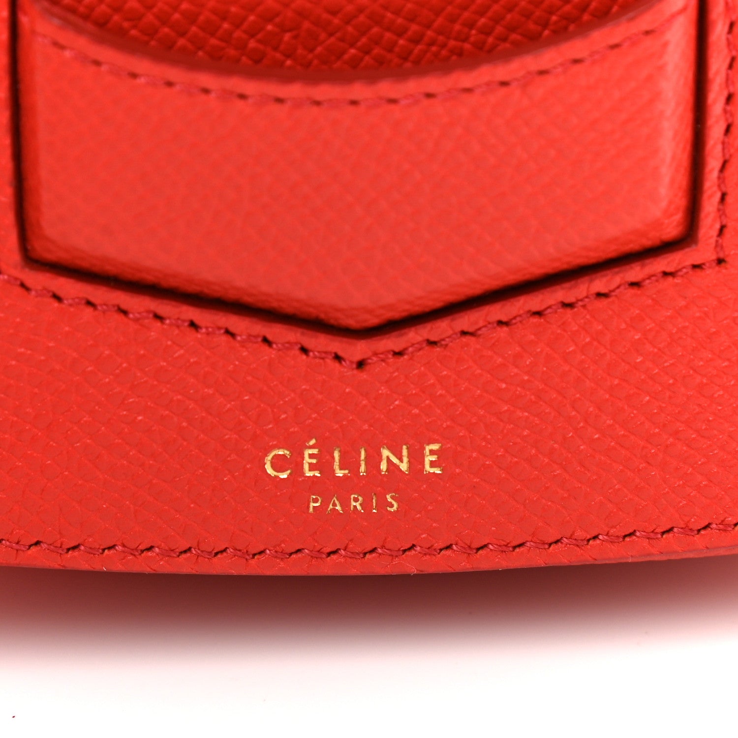 Celine Grained Calfskin Small Trotteur Coquelicot 7 of 10