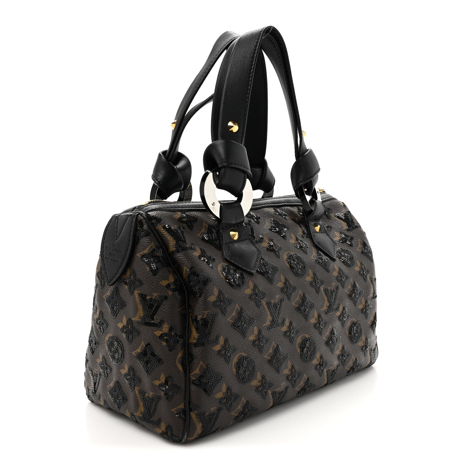 Louis Vuitton Monogram Sequins Eclipse Speedy 28 Black 3 of 11