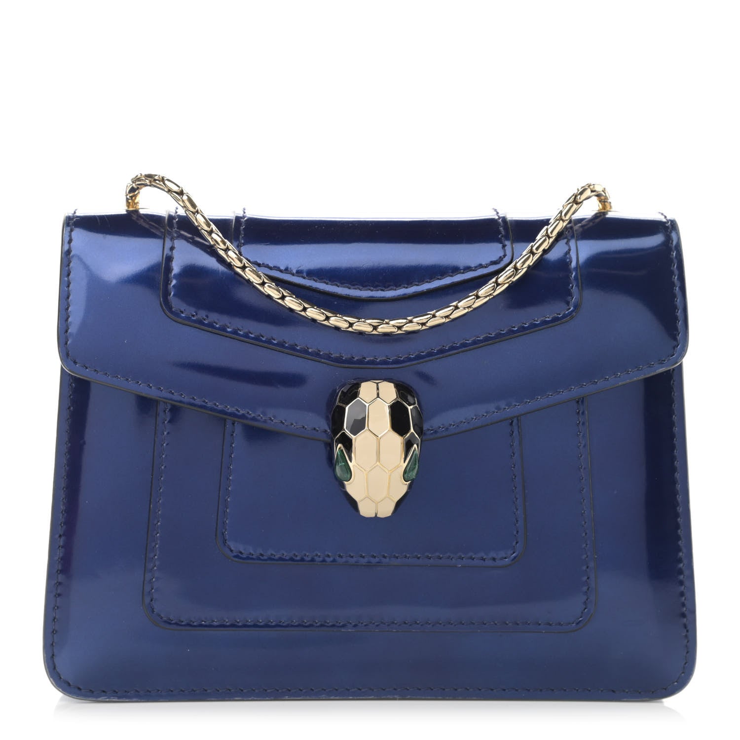 Bulgari Patent Serpenti Forever Crossbody Blue 1 of 10