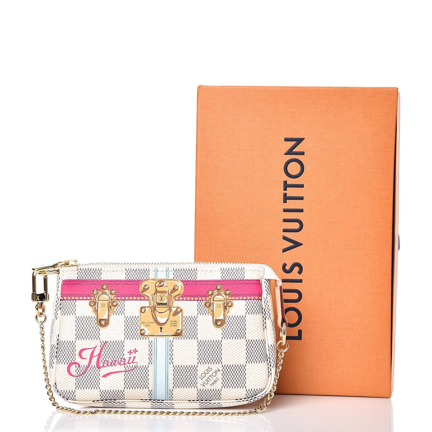 Louis Vuitton Damier Azur Summer Trunks Hawaii Mini Pochette Accessories 8 of 8