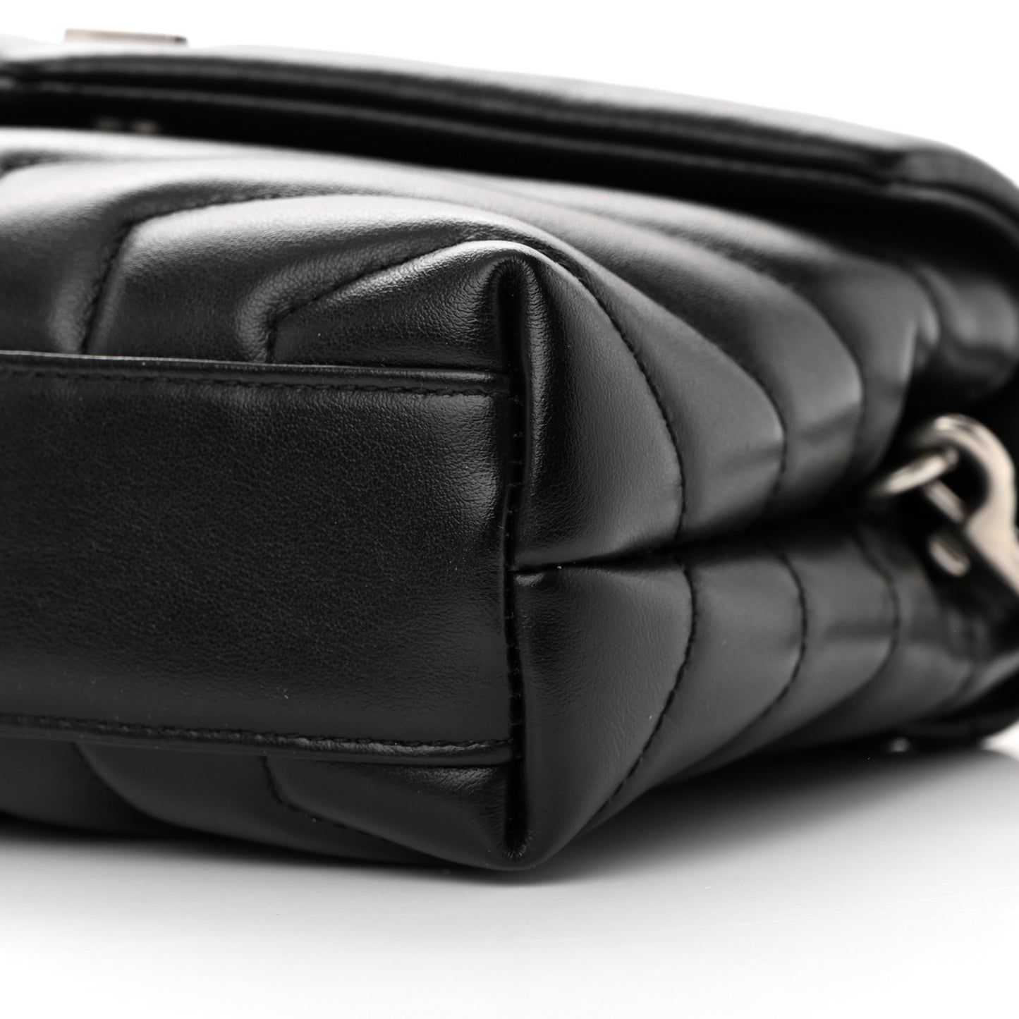Calfskin Y Quilted Monogram Toy Loulou Crossbody Bag Black