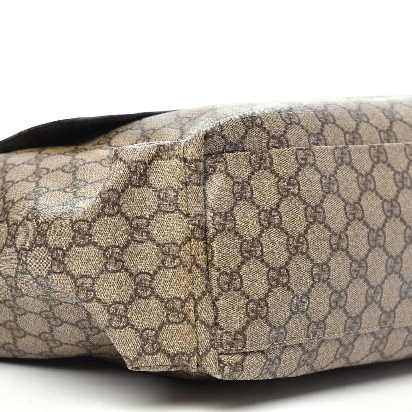 GG Supreme Monogram Selleria Calfskin Messenger Diaper Bag Beige Ebony Cocoa Dark Chocolate