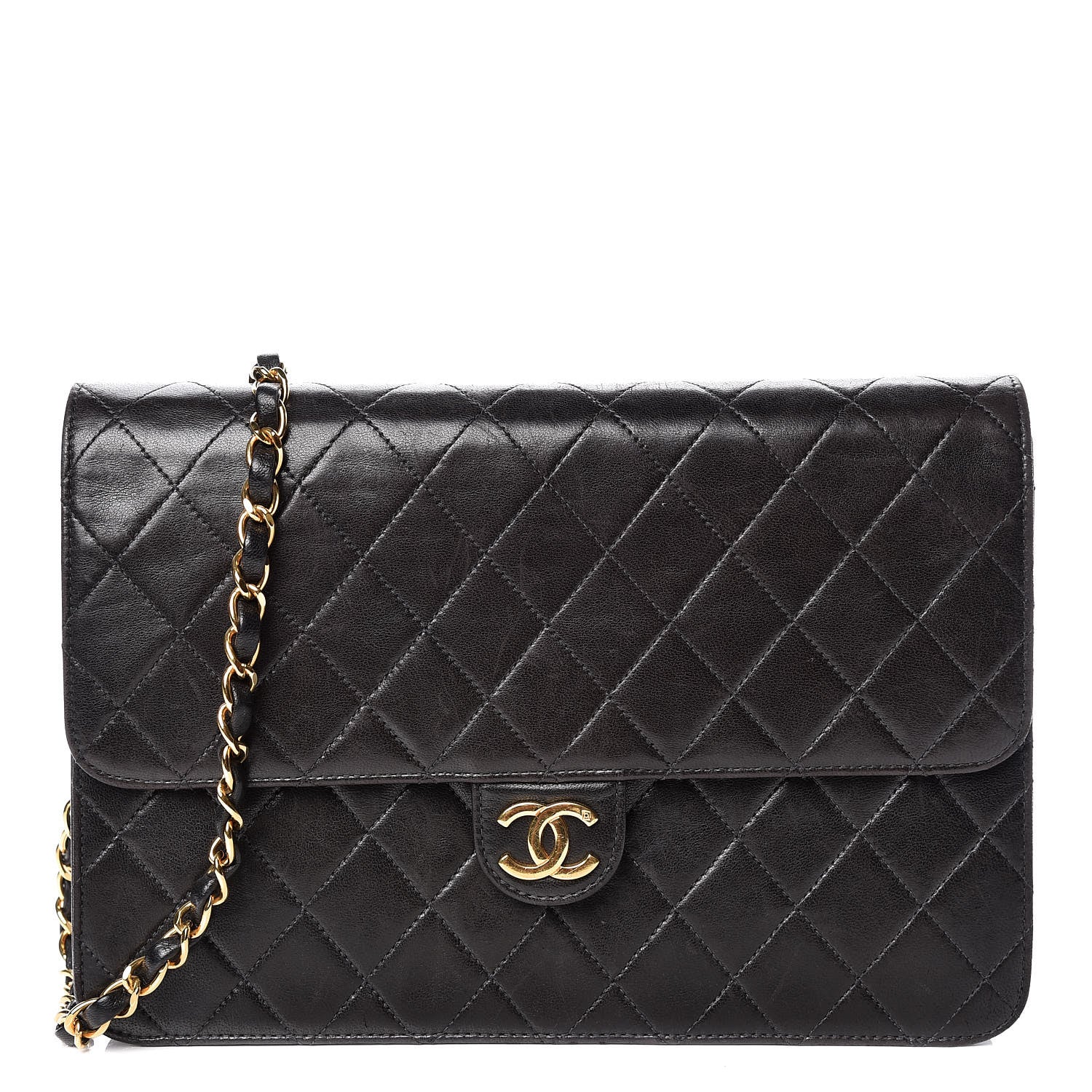 Chanel Lambskin Quilted Medium Single Flap Black 1 of 21
