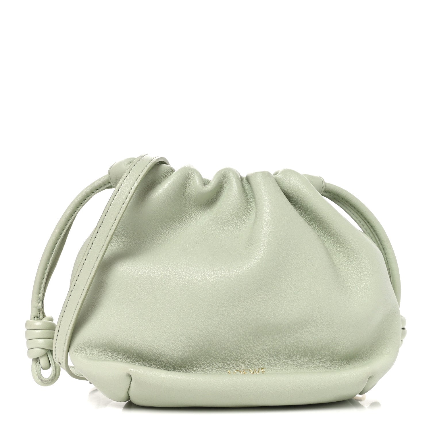 Loewe Mellow Nappa Donut Chain Mini Flamenco Knot Clutch Spring Jade 1 of 10