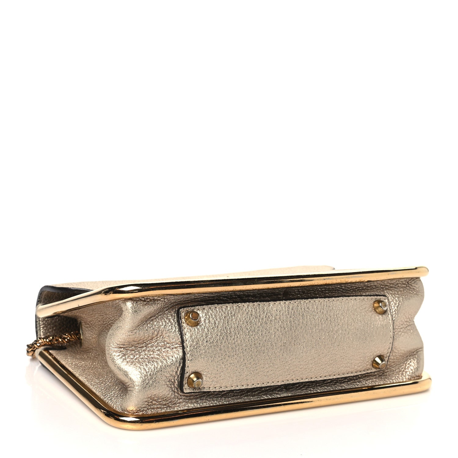 Chloe Metallic Calfskin Small Sally Flap Bag Gold 4 of 10
