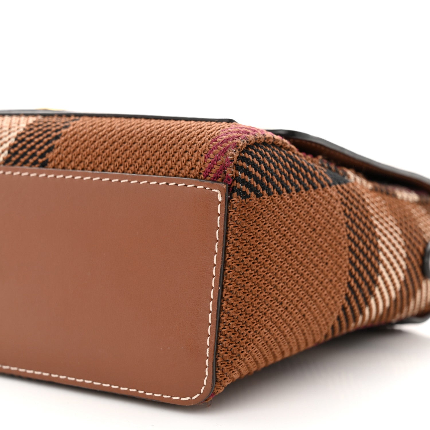 Burberry Calfskin Exaggerated Check Note Crossbody Bag Dark Birch Brown 10 of 11