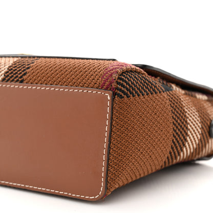 Burberry Calfskin Exaggerated Check Note Crossbody Bag Dark Birch Brown 10 of 11