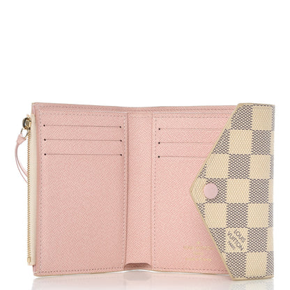 Louis Vuitton Damier Azur Victorine Wallet Rose Ballerine 5 of 7