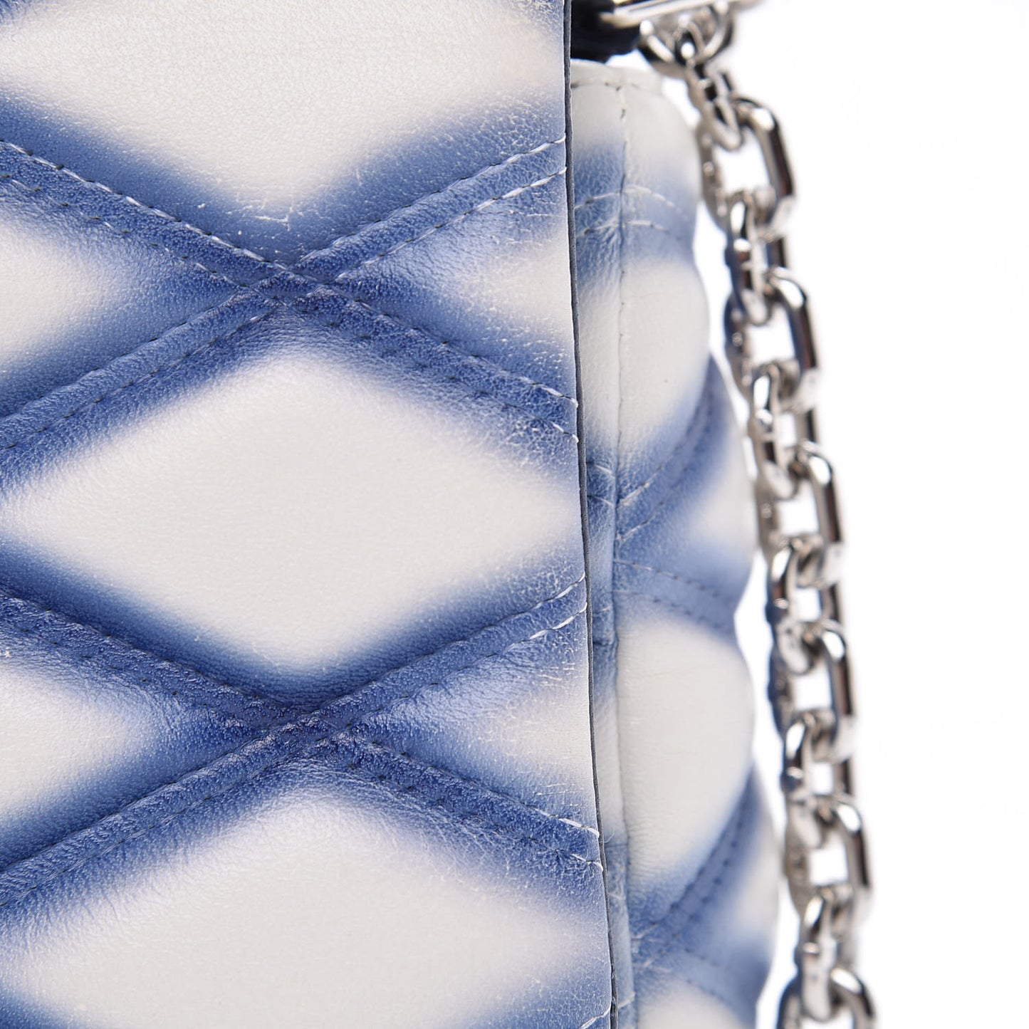 Lambskin Malletage Contraste GO-14 PM Blue