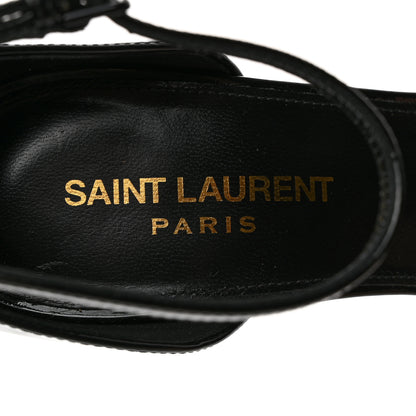 Saint Laurent Patent Calfskin Opyum 110 Sandals 37 Black Gold 7 of 11