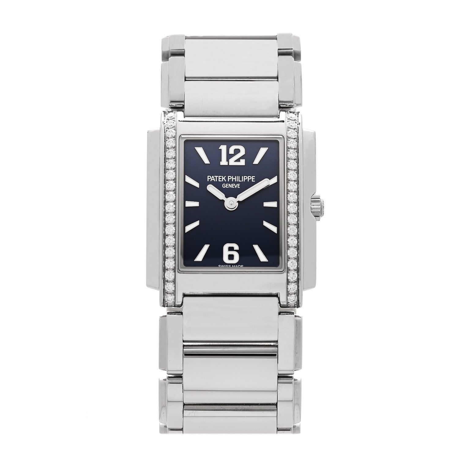 Patek Philippe Stainless Steel Diamond 25mm Twenty-4 Quartz Watch Blue 4910/1200A-001 1 of 6