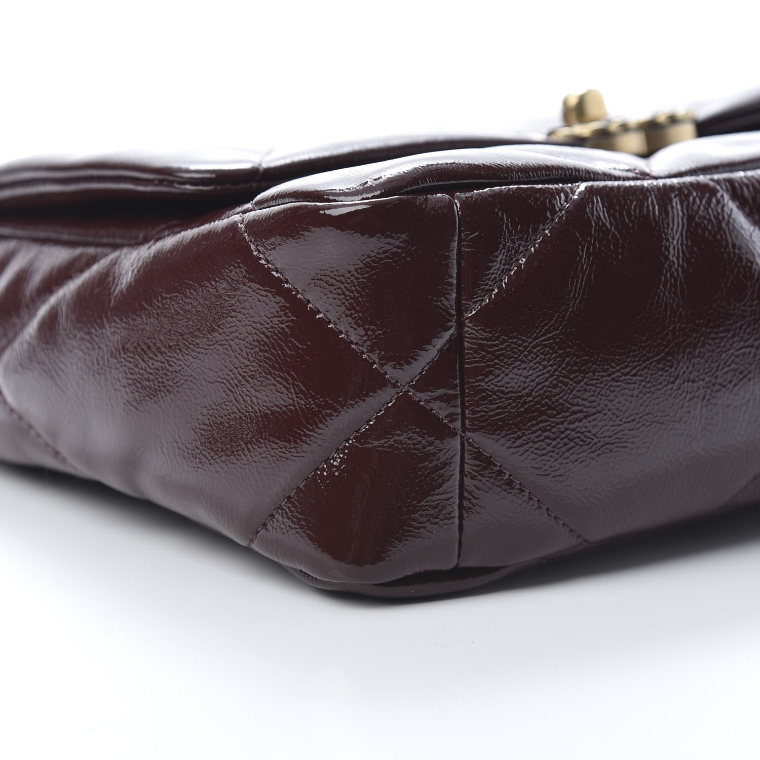 Chanel Shiny Crumpled Calfskin Quilted Medium 19 Flap Burgundy 7 of 11