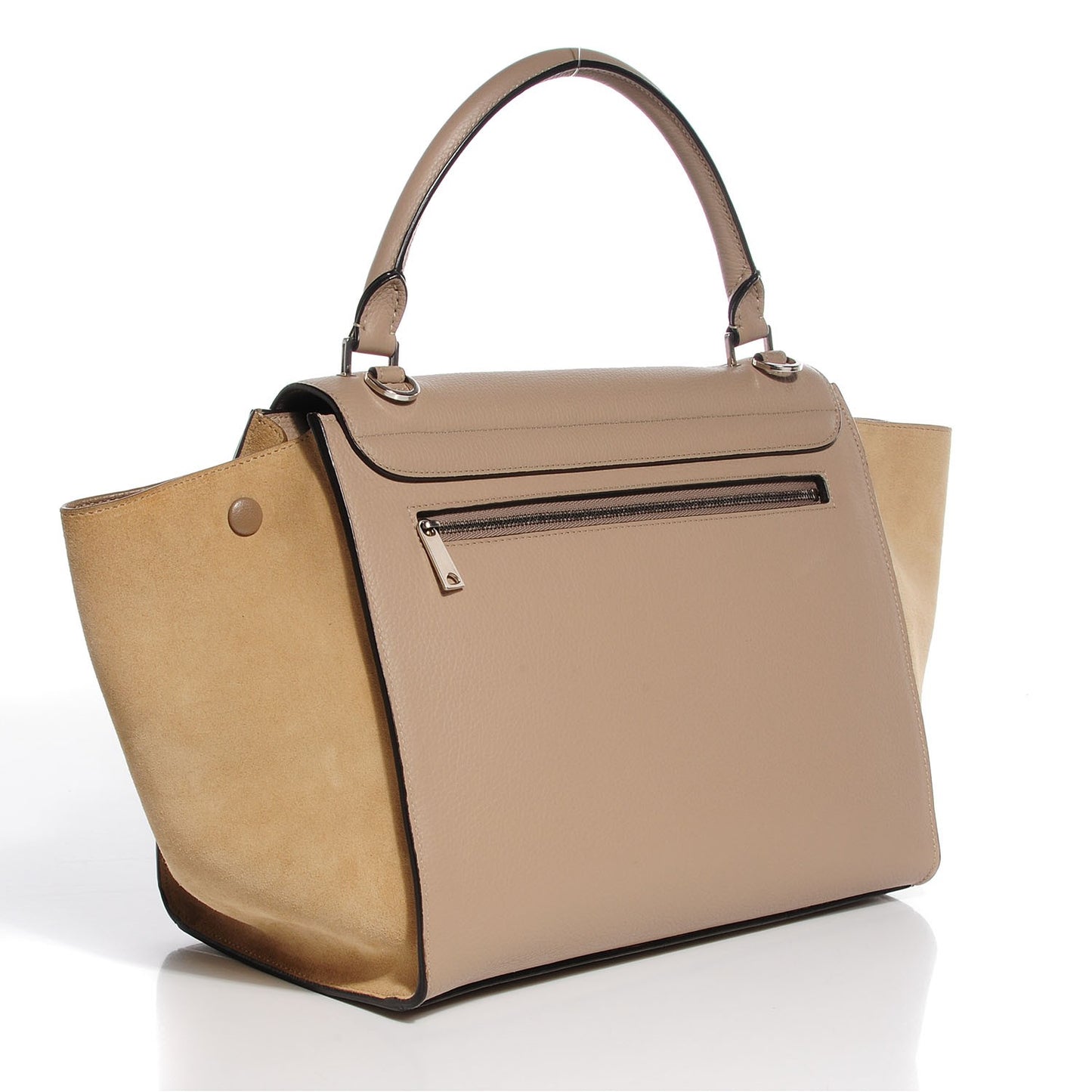 Drummed Calfskin Suede Medium Trapeze Dune