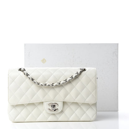 Chanel Caviar Quilted Medium Double Flap White 17 of 17