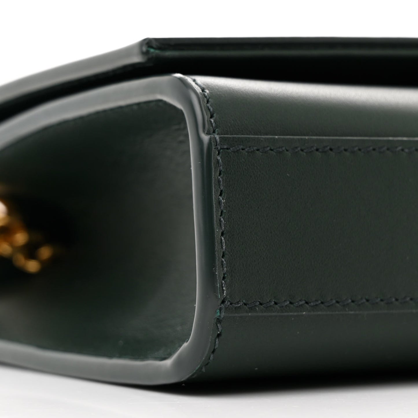 Smooth Calfskin Small Classic Monogram Kate Tassel Satchel Dark Mint