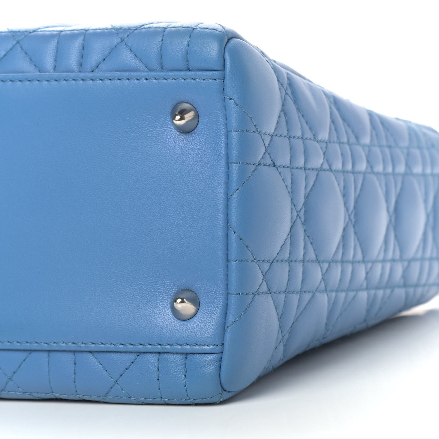 Lambskin Cannage Medium Lady Dior Blue Pastel