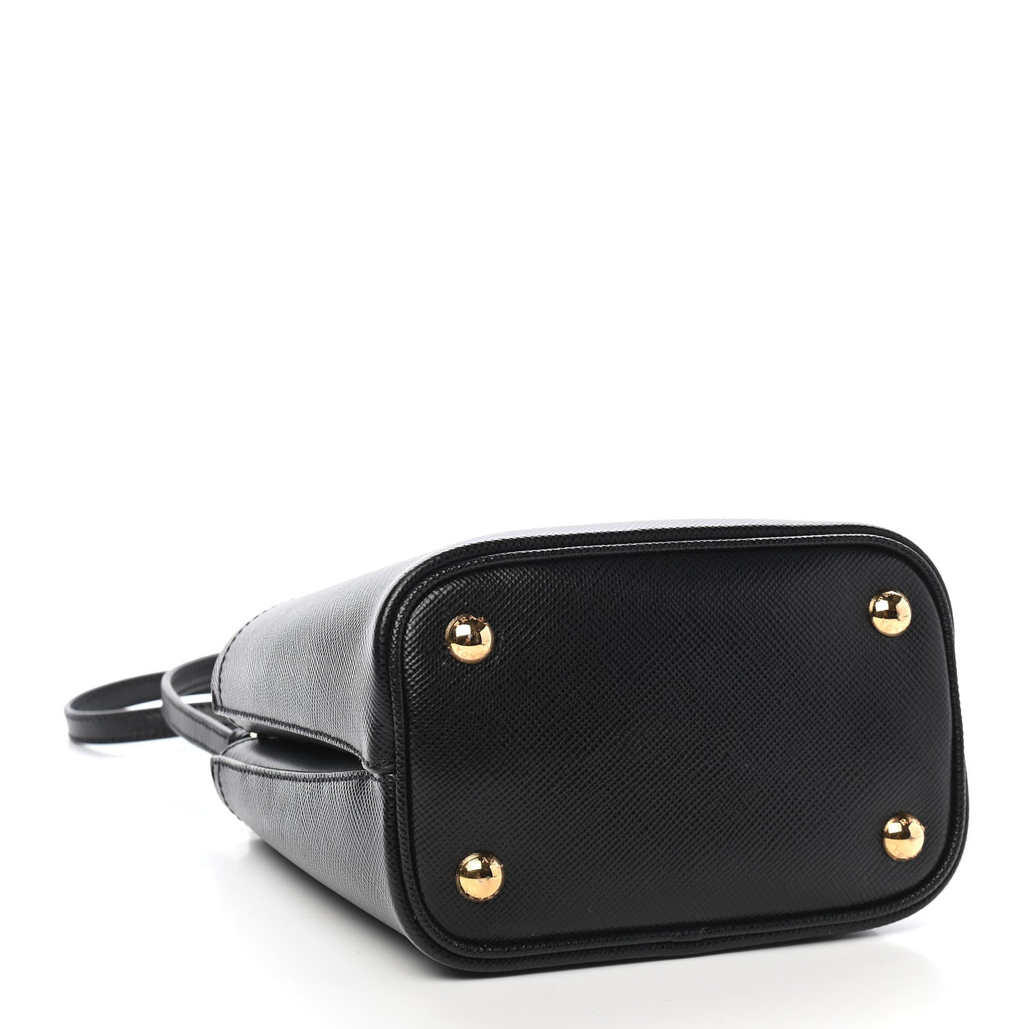 Prada Saffiano Cuir Small Panier Bucket Bag Black Fuoco 11 of 18