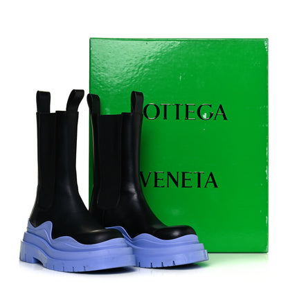 Bottega Veneta Calfskin The Tire Chelsea Boots 36 Black Periwinkle 9 of 9