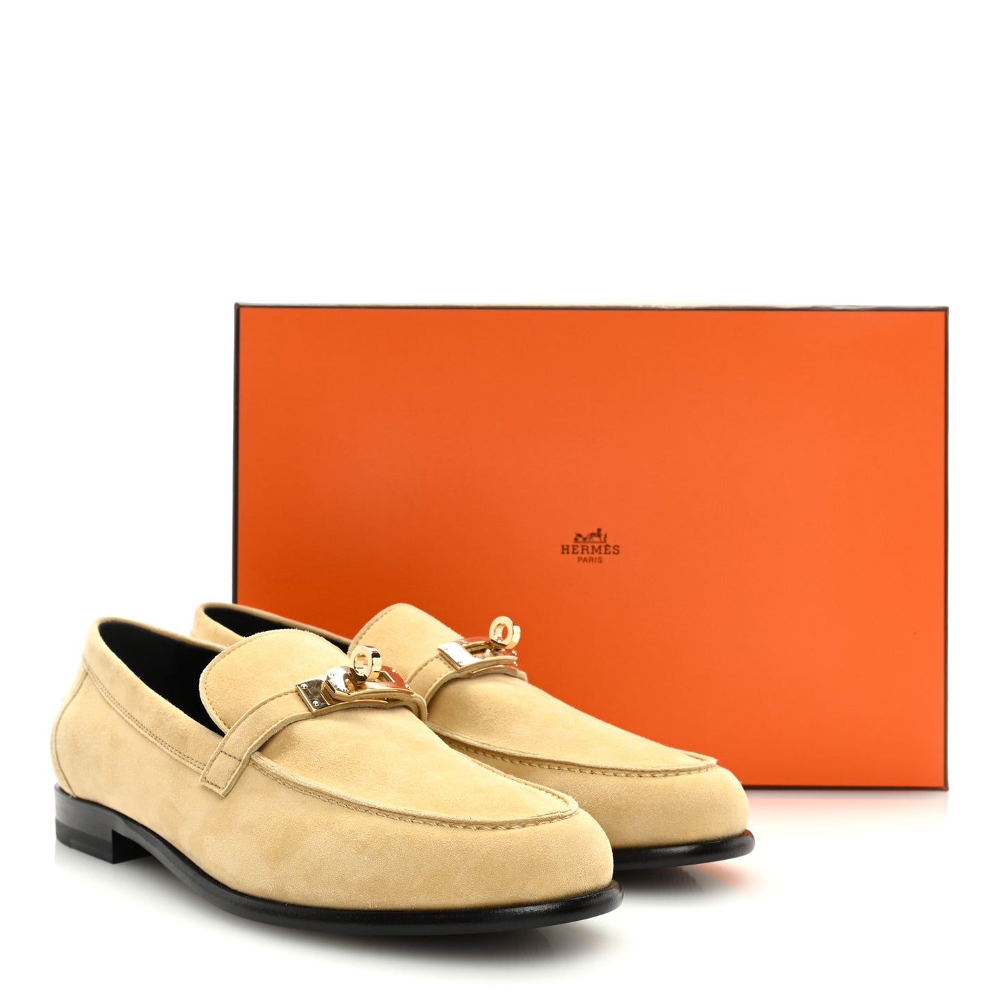 Suede Goatskin Womens Destin Loafers 38.5 Beige Crin