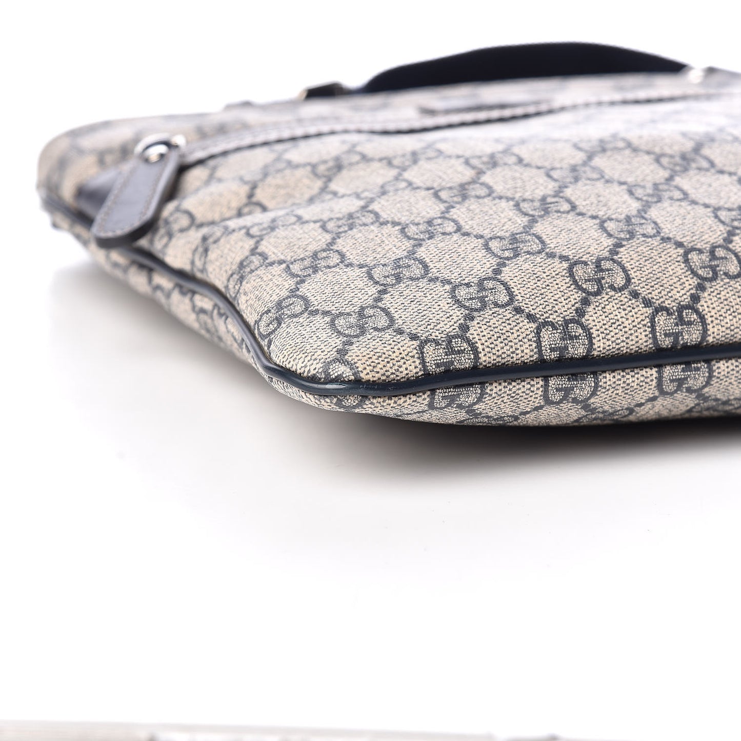 GG Supreme Monogram Small Flat Side Zip Messenger Bag Beige Blue