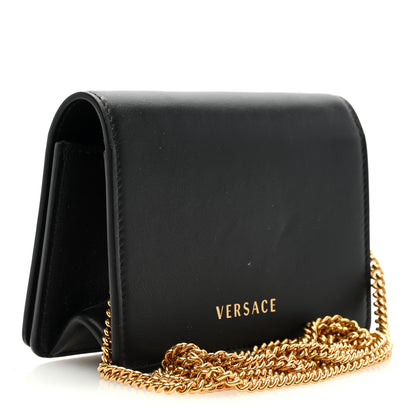 Versace Vitello Mini Virtus Chain Clutch Black 3 of 8