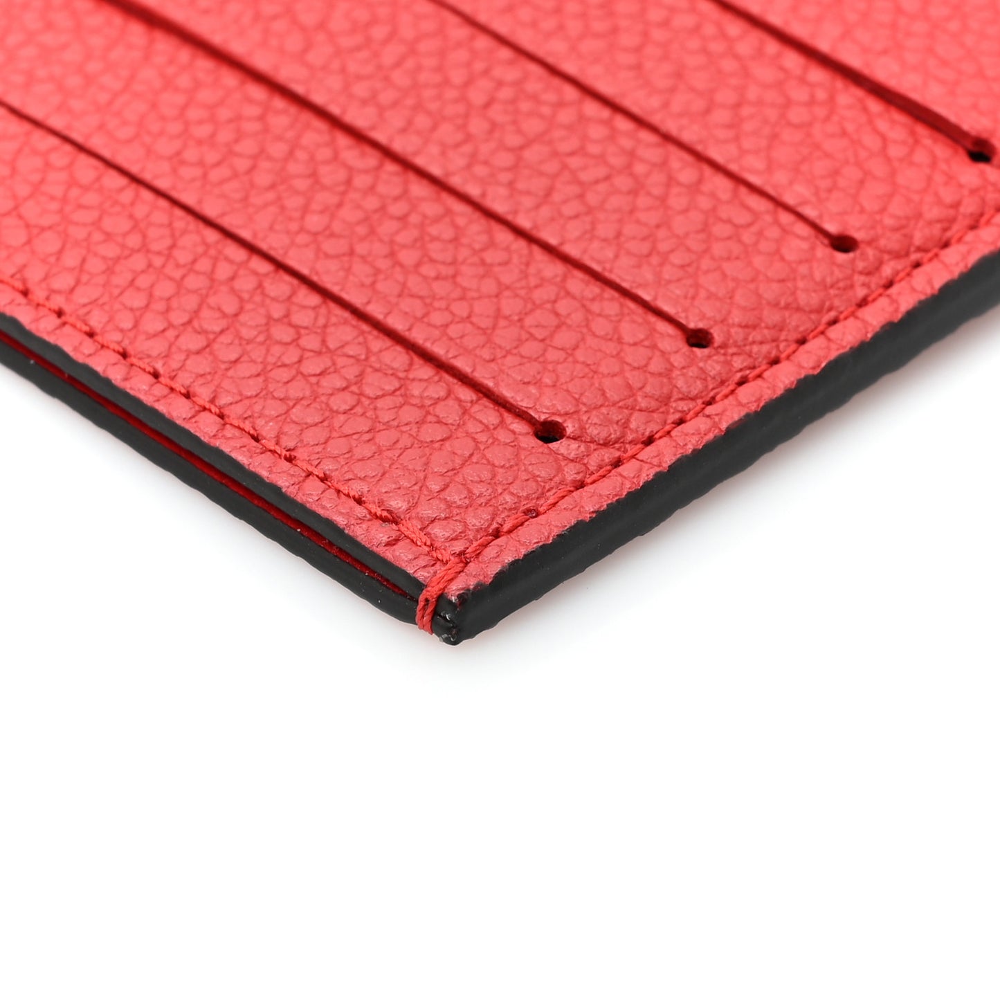 Calfskin Felicie Chain Wallet Card Holder Insert Scarlet