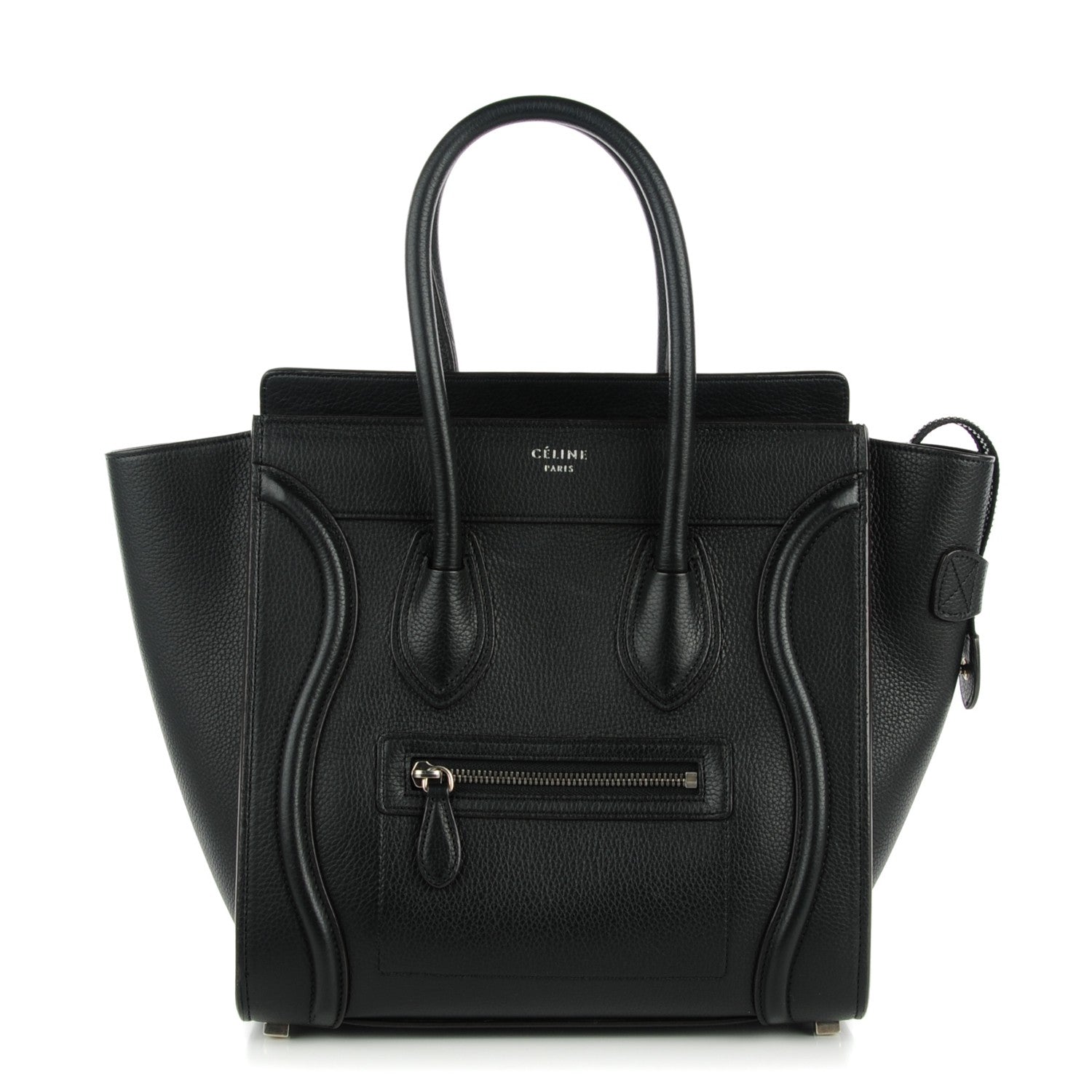 Celine Drummed Calfskin Micro Luggage Black 1 of 7