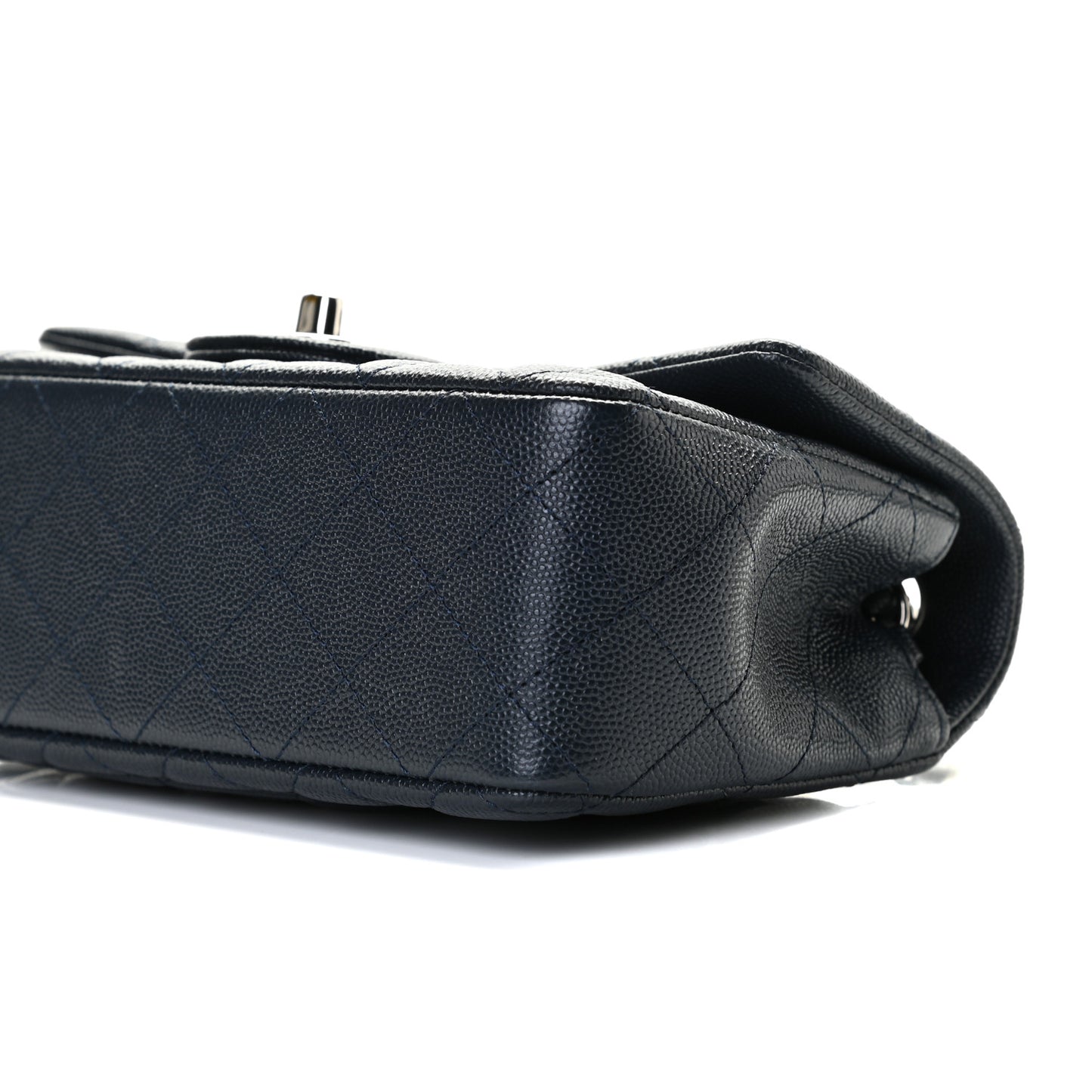 Caviar Quilted Mini Rectangular Flap Navy
