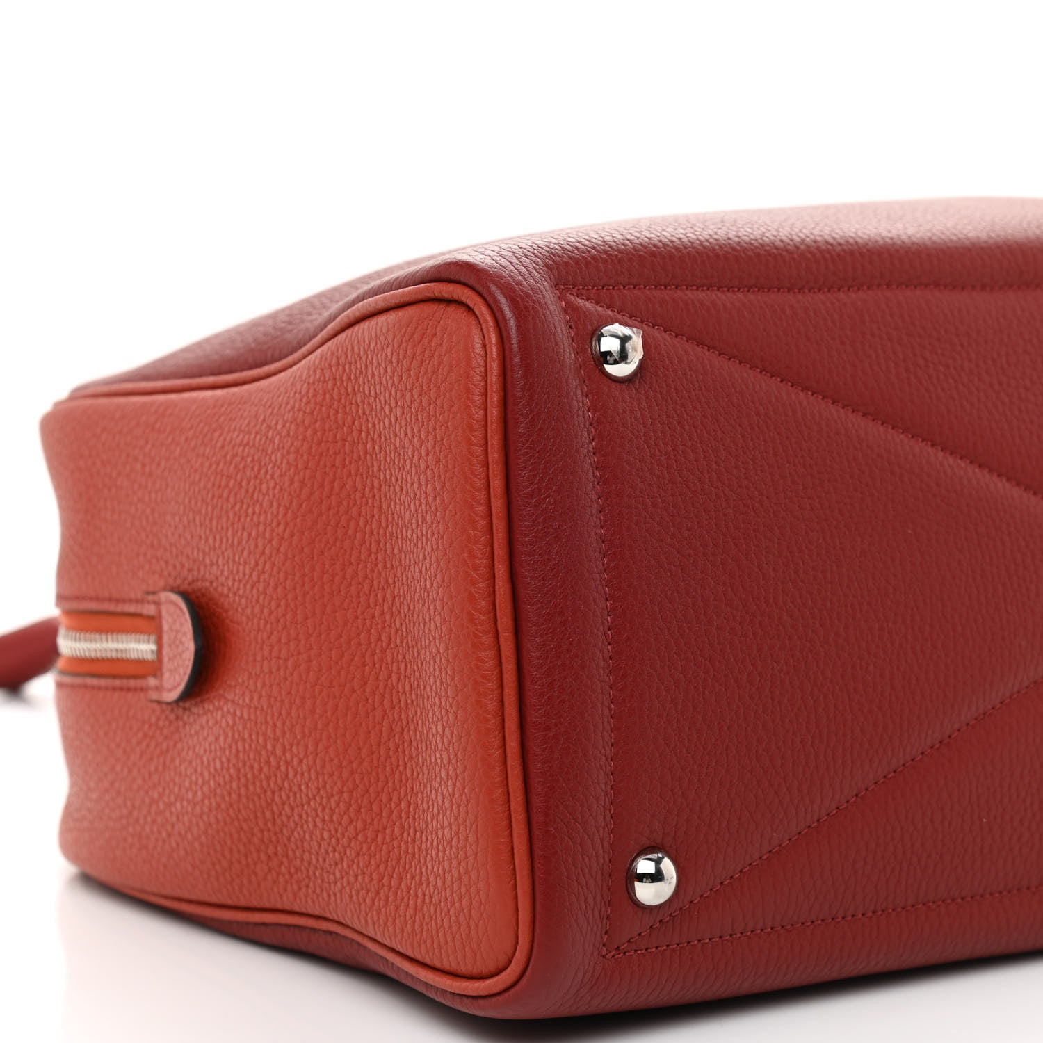 Hermes Taurillon Clemence Bi-Color Victoria II 35 Rouge H Brique 9 of 11