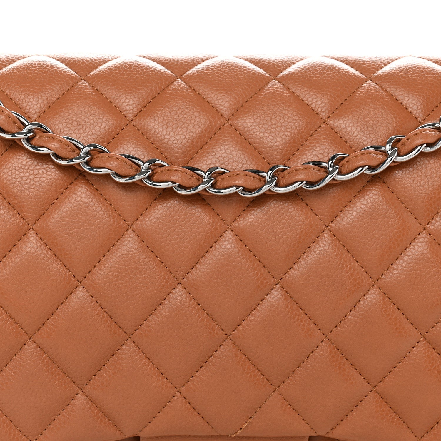 Chanel Caviar Quilted Maxi Double Flap Light Brown 8 of 11