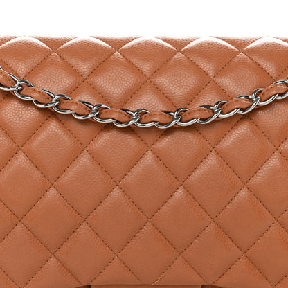 Chanel Caviar Quilted Maxi Double Flap Light Brown 8 of 11