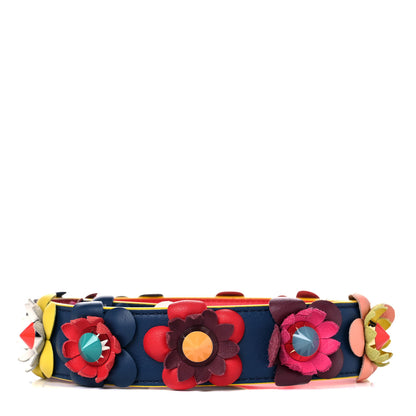 Fendi Vitello Dolce Flowerland Studded Strap You Blue Corallo Multicolor 2 of 4