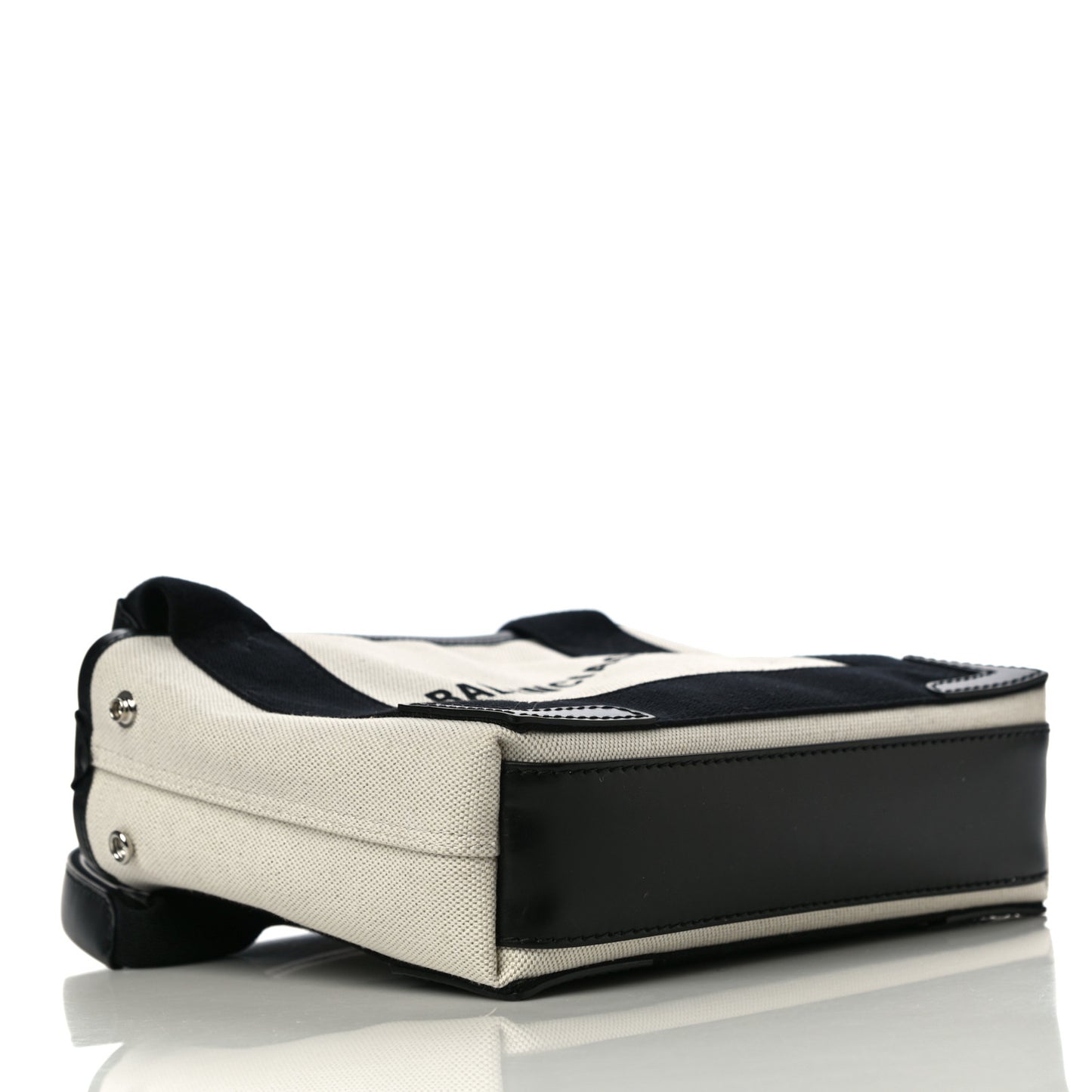 Cotton Canvas Calfskin Navy Cabas XS Natural Black