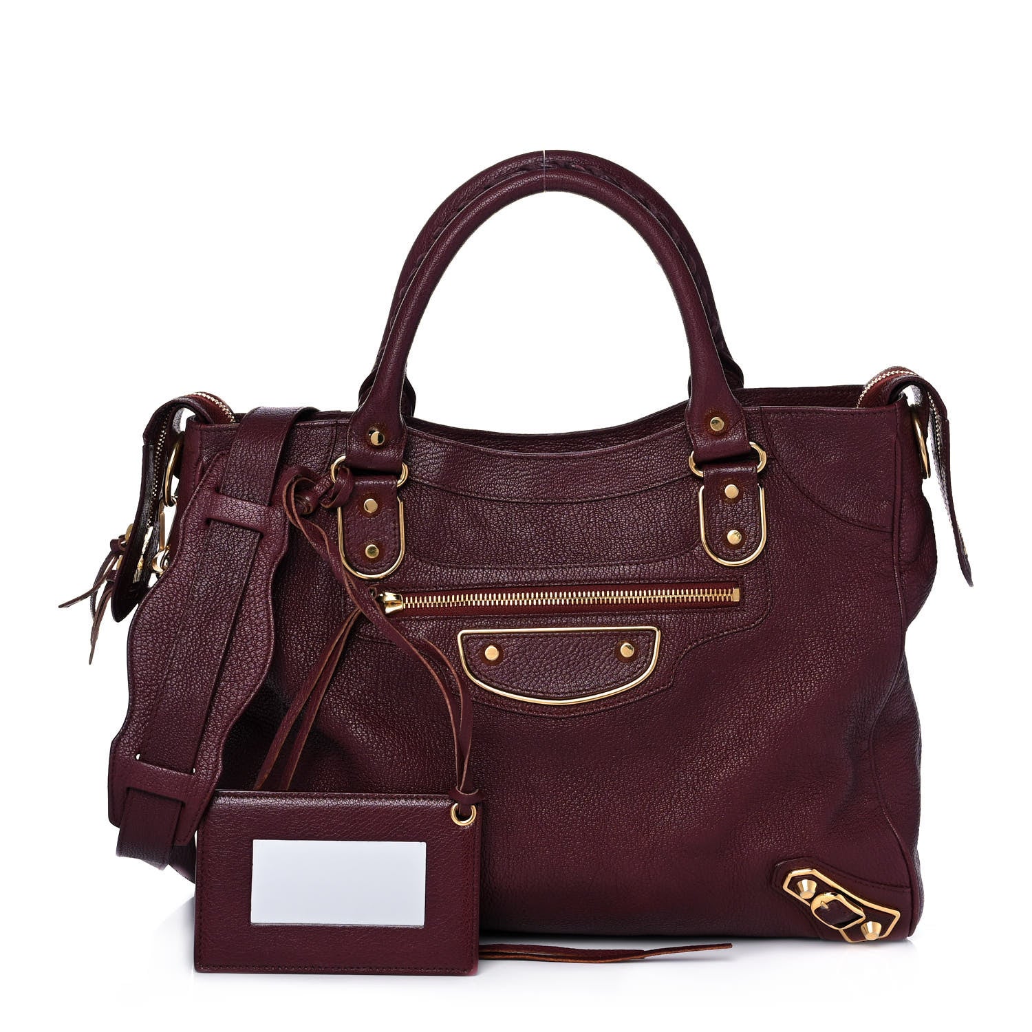Balenciaga Chevre Gold Metallic Edge Hardware Velo Bordeaux 1 of 15