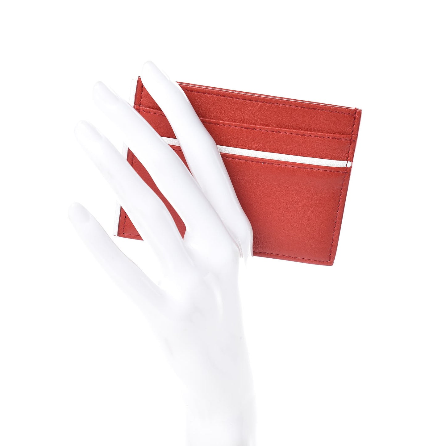 Calfskin Card Holder Rouge Blanc
