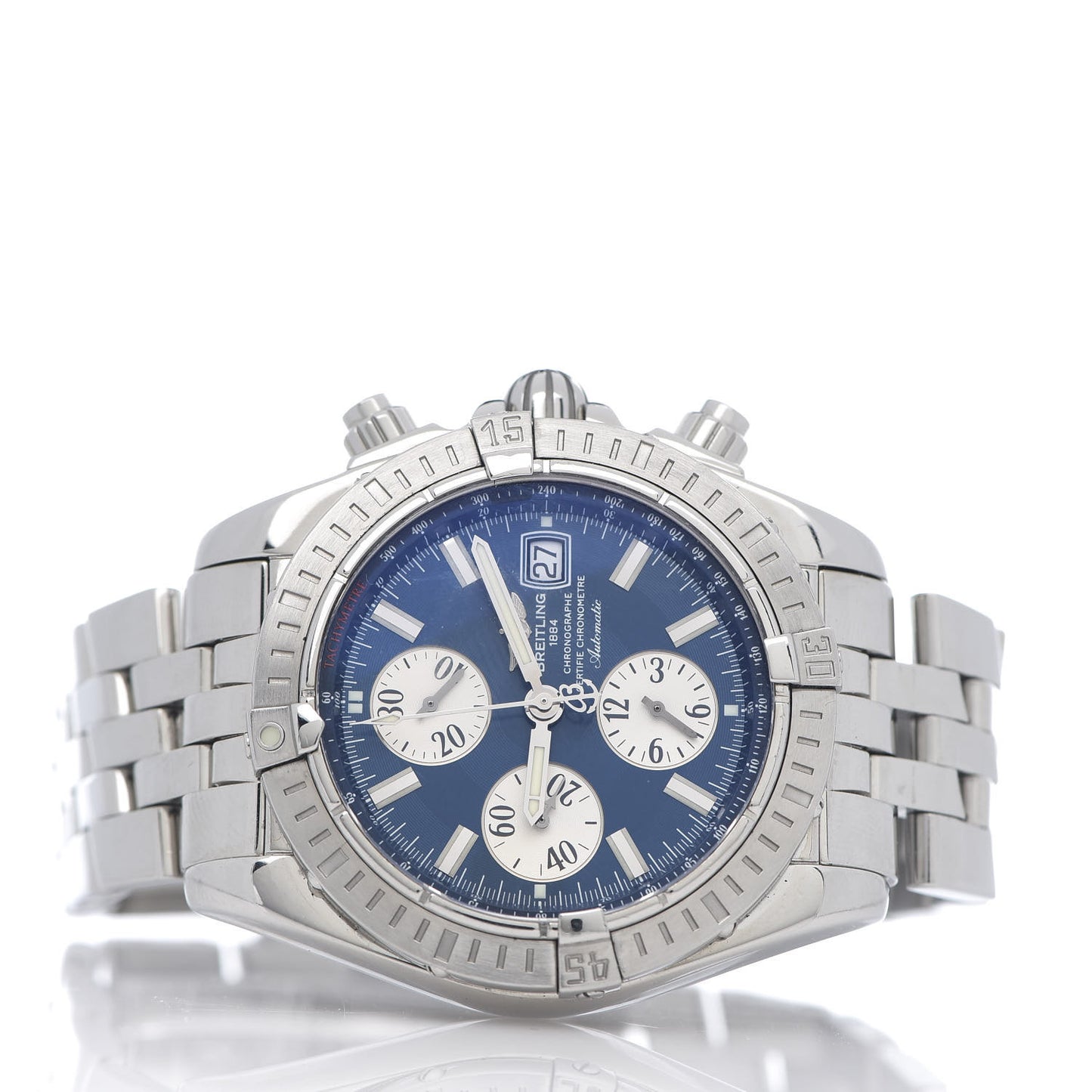 Stainless Steel 44mm Chronomat Evolution Automatic Watch Blue A78363