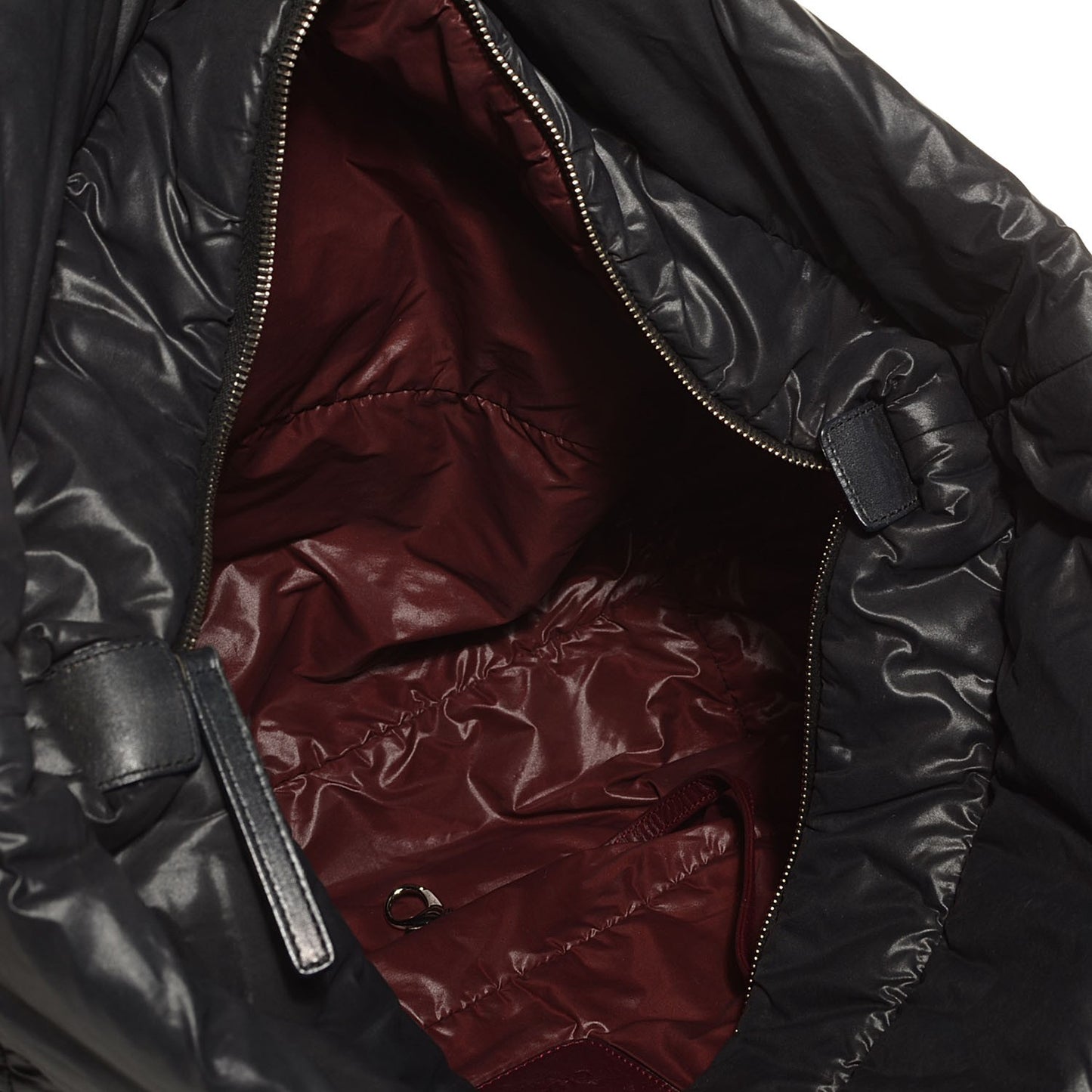 Nylon Quilted Coco Cocoon Medium Reversible Tote Black Red