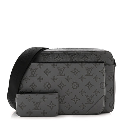 Louis Vuitton Calfskin Monogram Shadow Trio Messenger Anthracite Gray 1 of 10