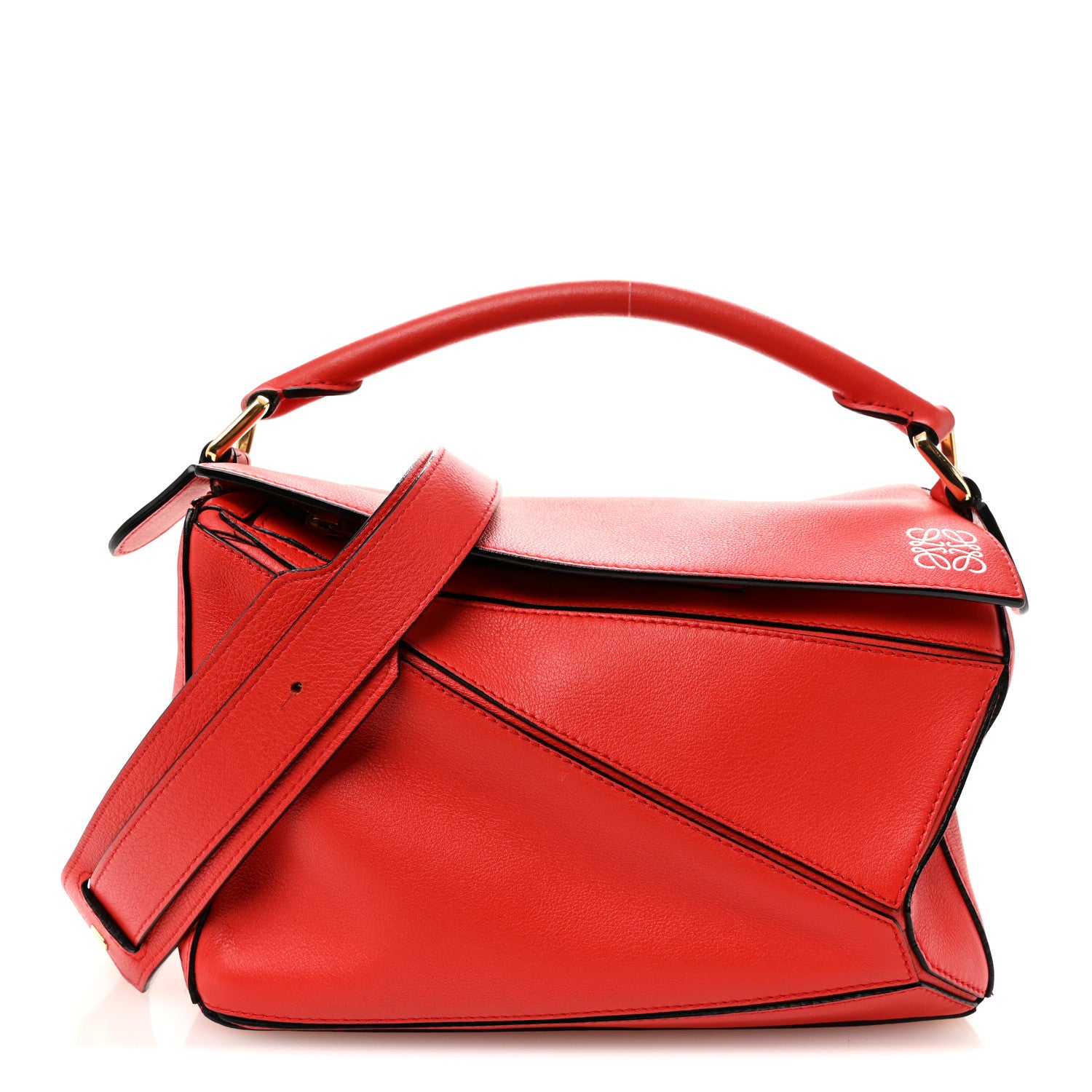 Loewe Calfskin Small Puzzle Bag Scarlet 1 of 10