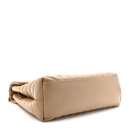 Saint Laurent Calfskin Y Quilted Monogram Medium Loulou Chain Satchel Dark Beige 4 of 12