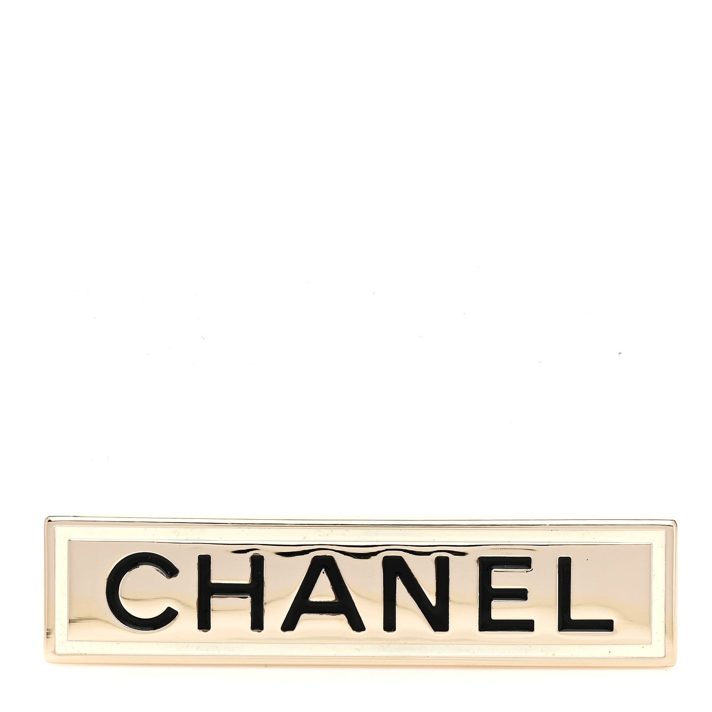 Metal Enamel Logo Brooch Gold