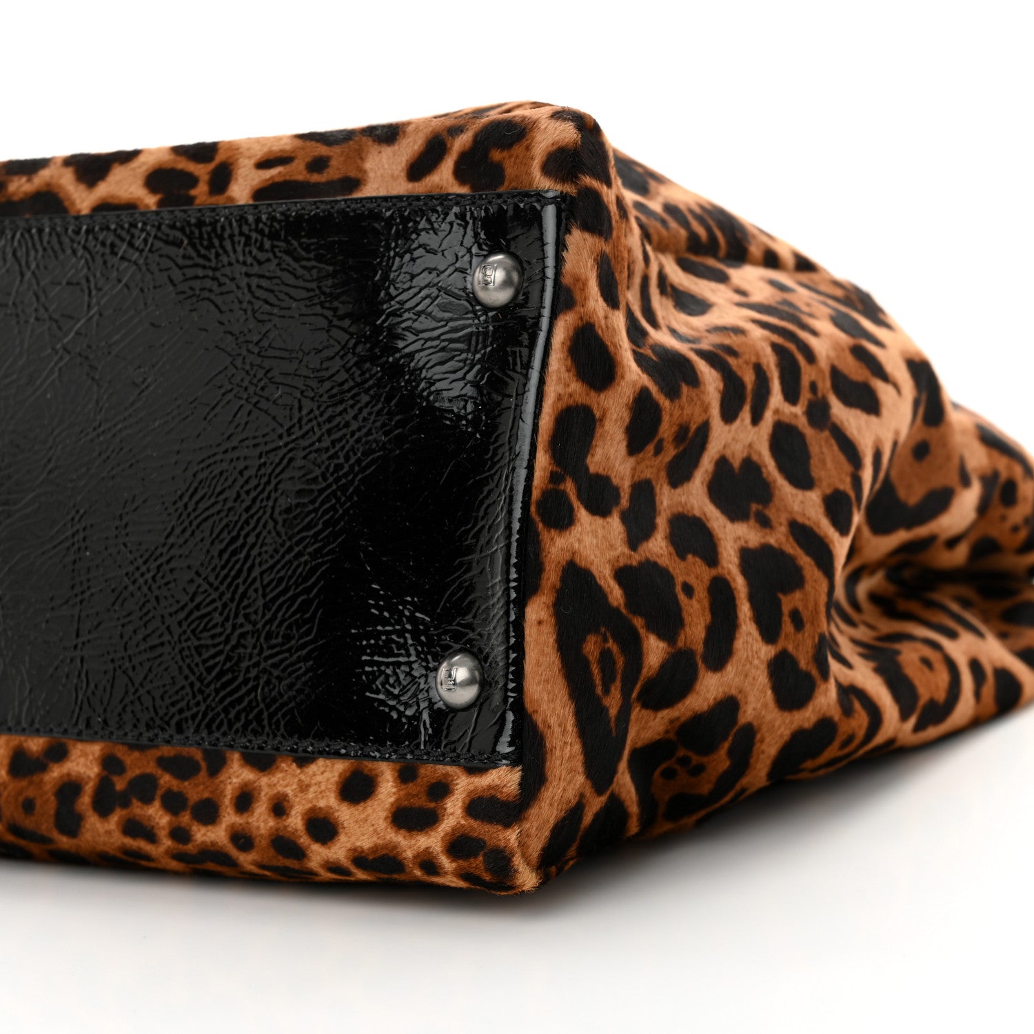 Fendi Calf Hair Leopard Print Zucca Large Peekaboo Iconic Satchel Tobacco 9 of 9