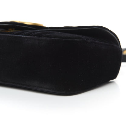 Gucci Velvet Matelasse Small GG Marmont Shoulder Bag Black 11 of 11