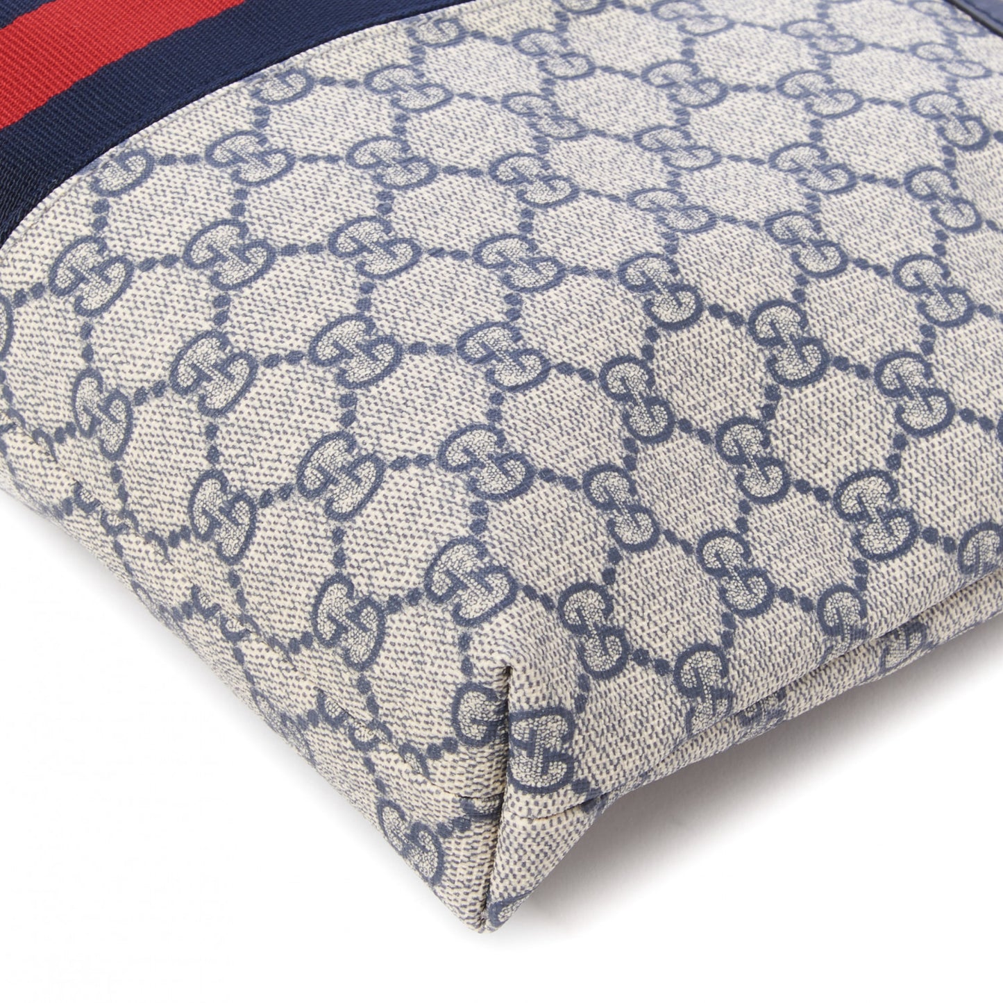 GG Supreme Monogram Web Flat Messenger Bag Navy