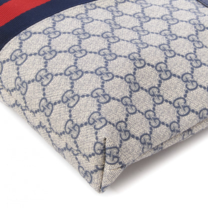 Gucci GG Supreme Monogram Web Flat Messenger Bag Navy 5 of 9