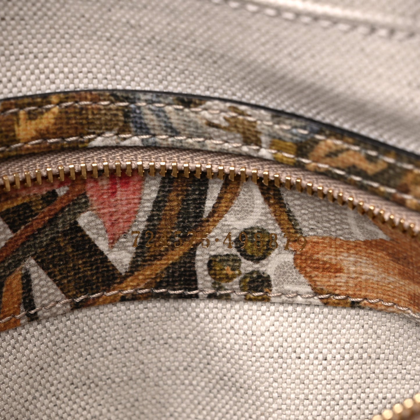 GG Supreme Monogram Water Flora Web Medium Ophidia Top Handle Bowler Bag Beige White Multicolor