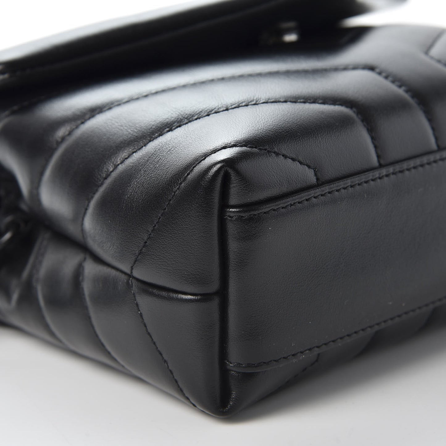 Calfskin Y Quilted Monogram Toy Loulou Crossbody Bag Black