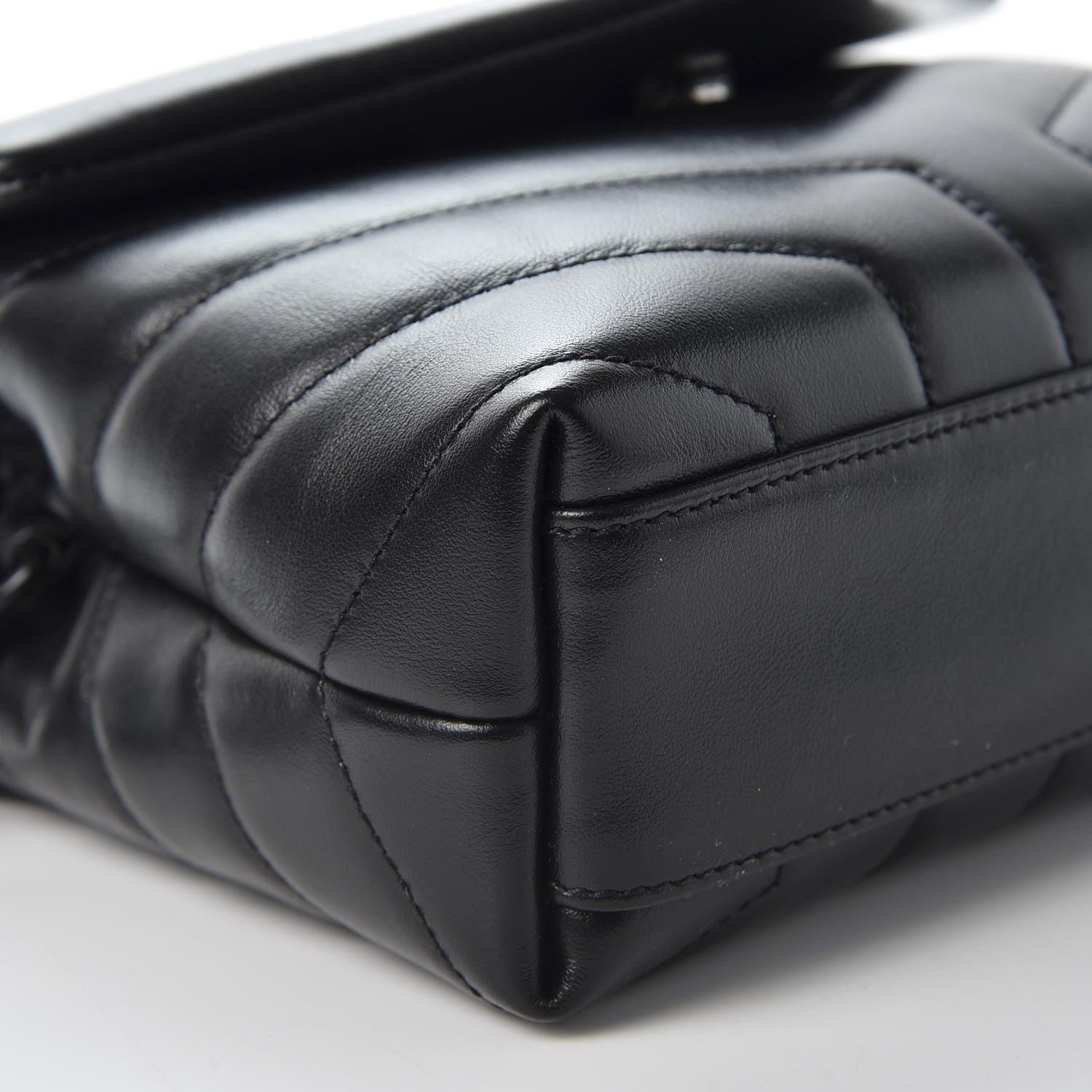 Saint Laurent Calfskin Y Quilted Monogram Toy Loulou Crossbody Bag Black 6 of 10