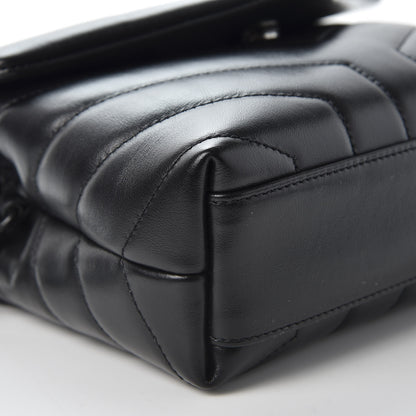 Saint Laurent Calfskin Y Quilted Monogram Toy Loulou Crossbody Bag Black 6 of 10