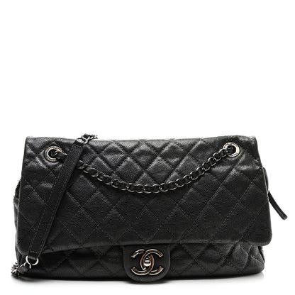 Chanel Iridescent Caviar Quilted Jumbo Easy Flap Grey 1 of 10